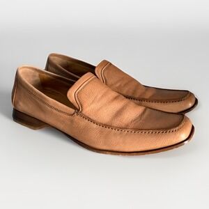 Vigens Avventura Men's Loafers Size 11 Brown Leather Square Toe Italy